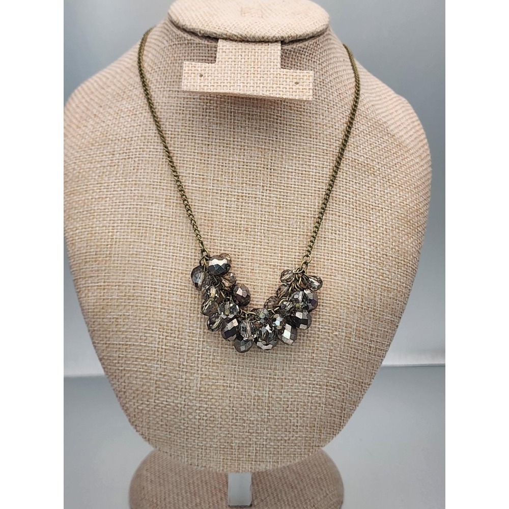 Vtg KENNETH COLE REACTION Signed Necklace Smokey Faceted Beads FREE $HIPPING!! - Picture 2 of 10